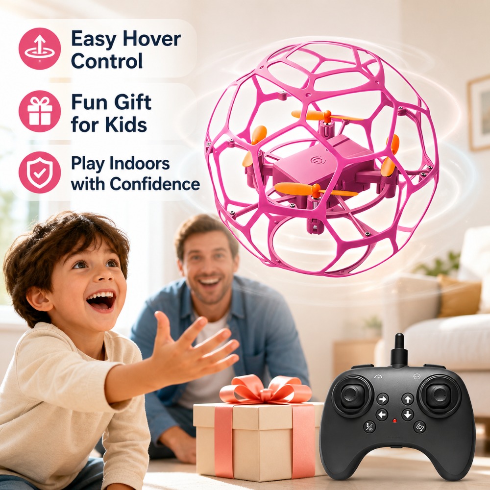 Drone Led Light - Fußballförmiger RC-Drohnen-Quadcopter mit LED-Lichtern für Kinder