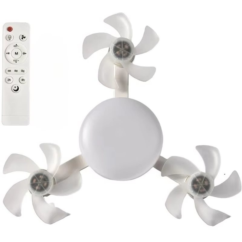 Drone Led Light - YANA35R Drohnen-Design Dimmbares 3-Farben-LED-Deckenventilator-Licht Ventilatorleuchte E27-Fassung