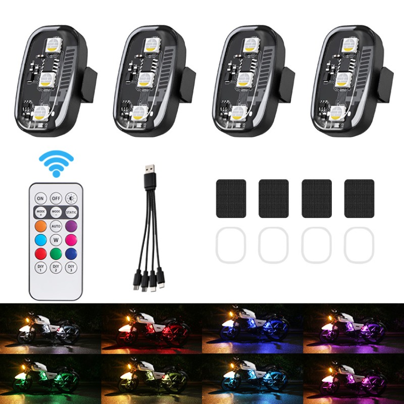 Drone Led Light - Drohnen-Motorrad RGB LED-Stroboskoplichter mit Fernbedienung LED-Blitzlicht